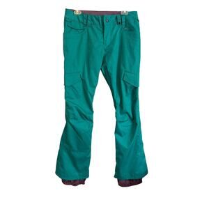Burton The White Collection Womens Small Snowboard Ski Pants Teal DRYRIDE Vents